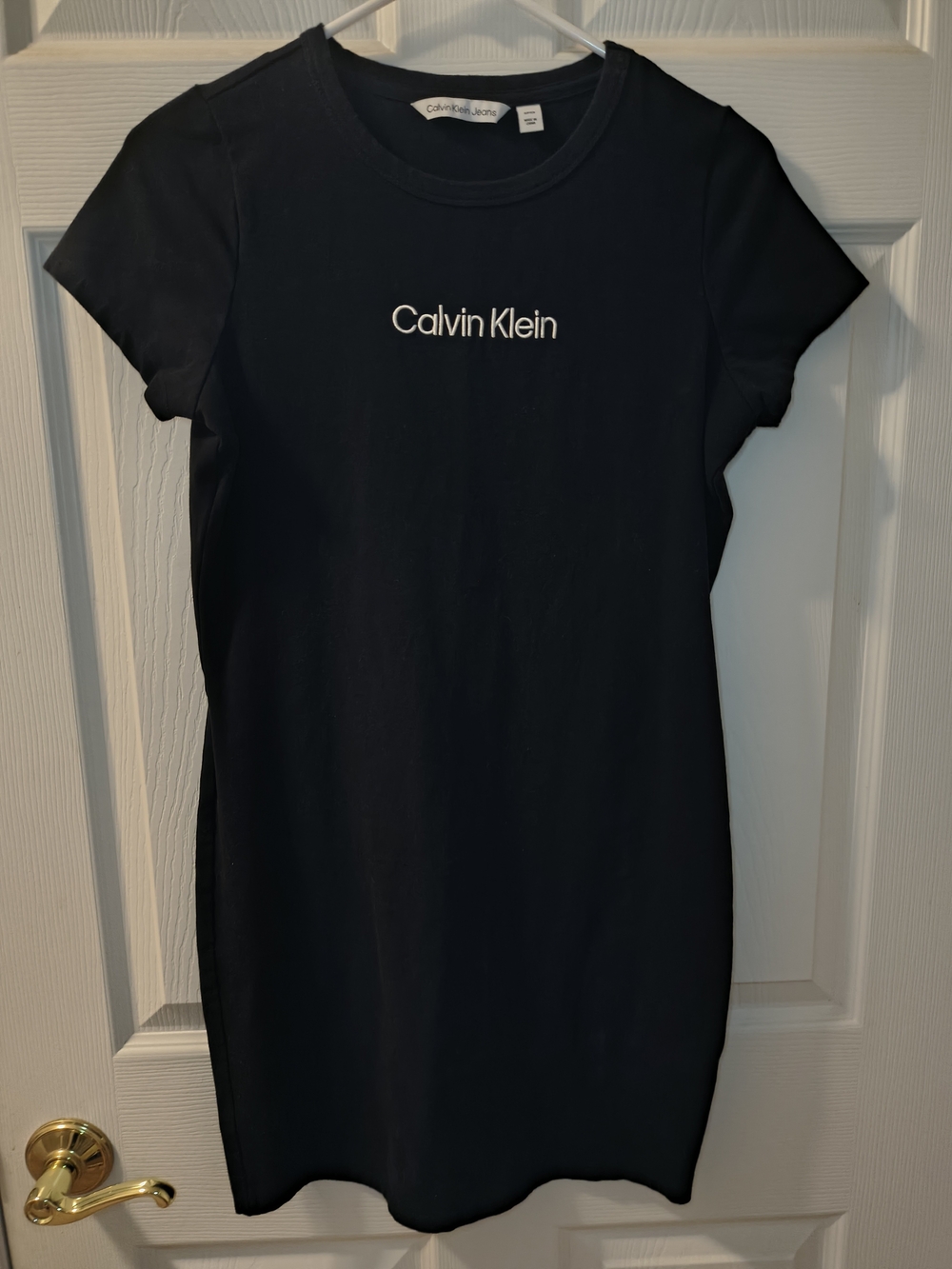 Calvin Klein Small Black Tee Logo Mini Dress